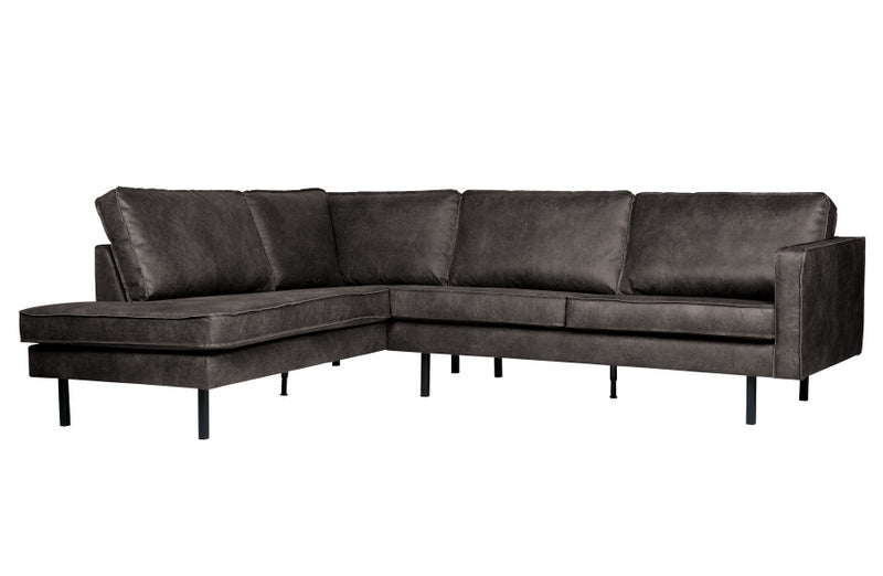 Ecksofa schwarz Ottomane links, Sofa schwarz, modernes Ecksofa schwarz, Breite 350 cm