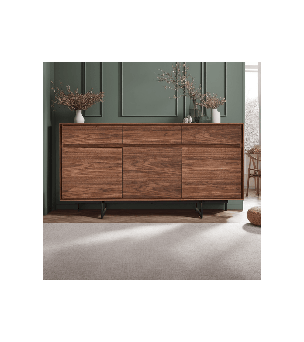 Sideboard braun-Walnuss, Anrichte braun, Breite 155 cm
