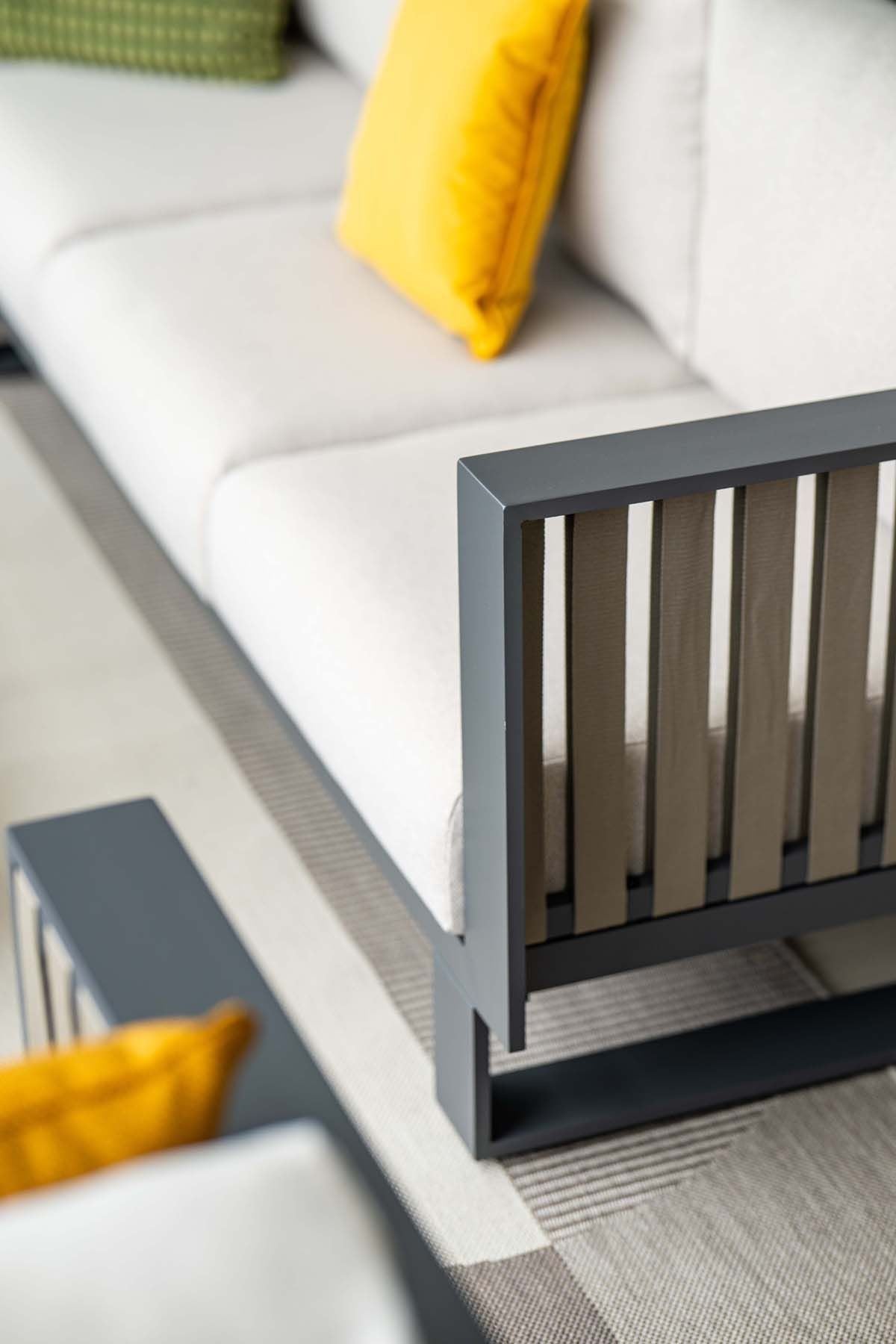 Garteneckbank taupe 4-teilig, Maße: 220 x 220 cm