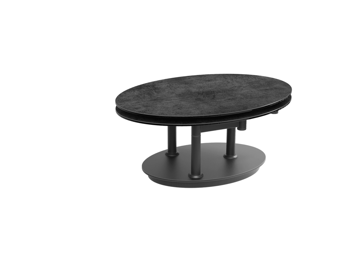 Couchtische anthrazit-grau oval ausziehbar Keramik, ovaler Couchtisch Keramik ausziehbar, Maße: 90-150 cm