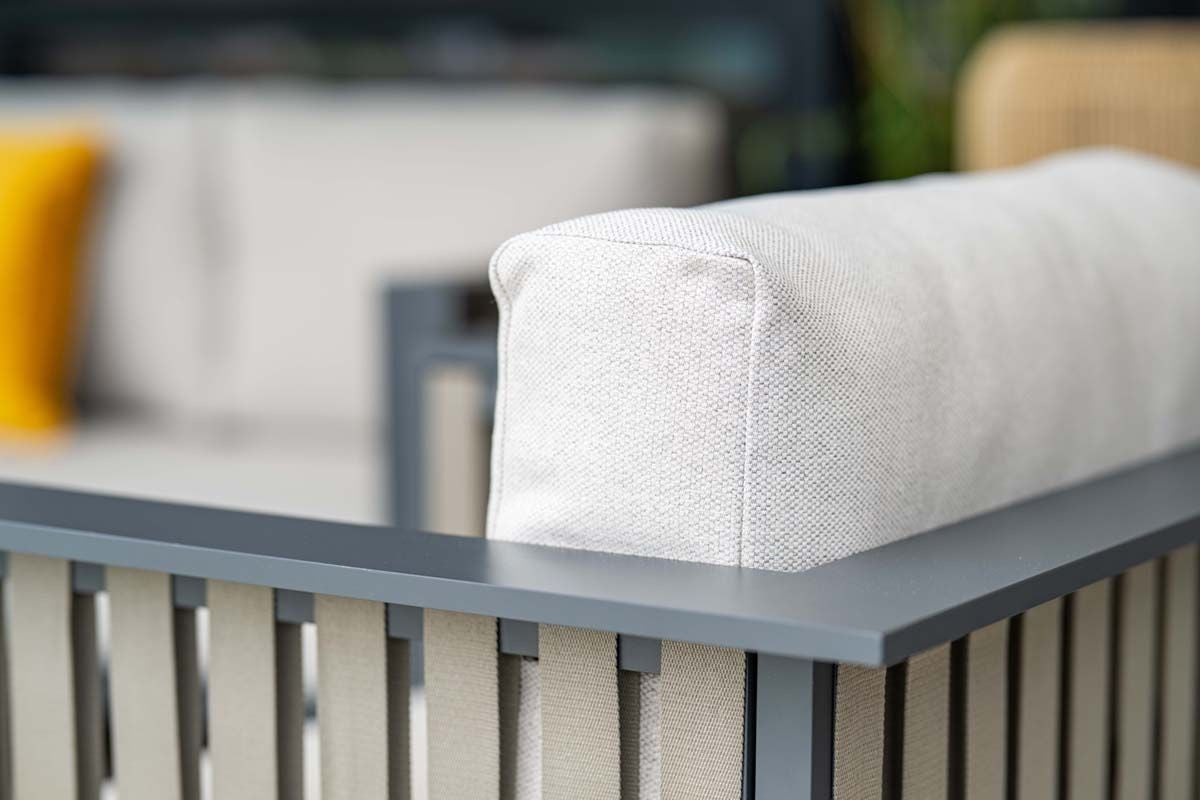 Garteneckbank taupe 4-teilig, Maße: 220 x 220 cm