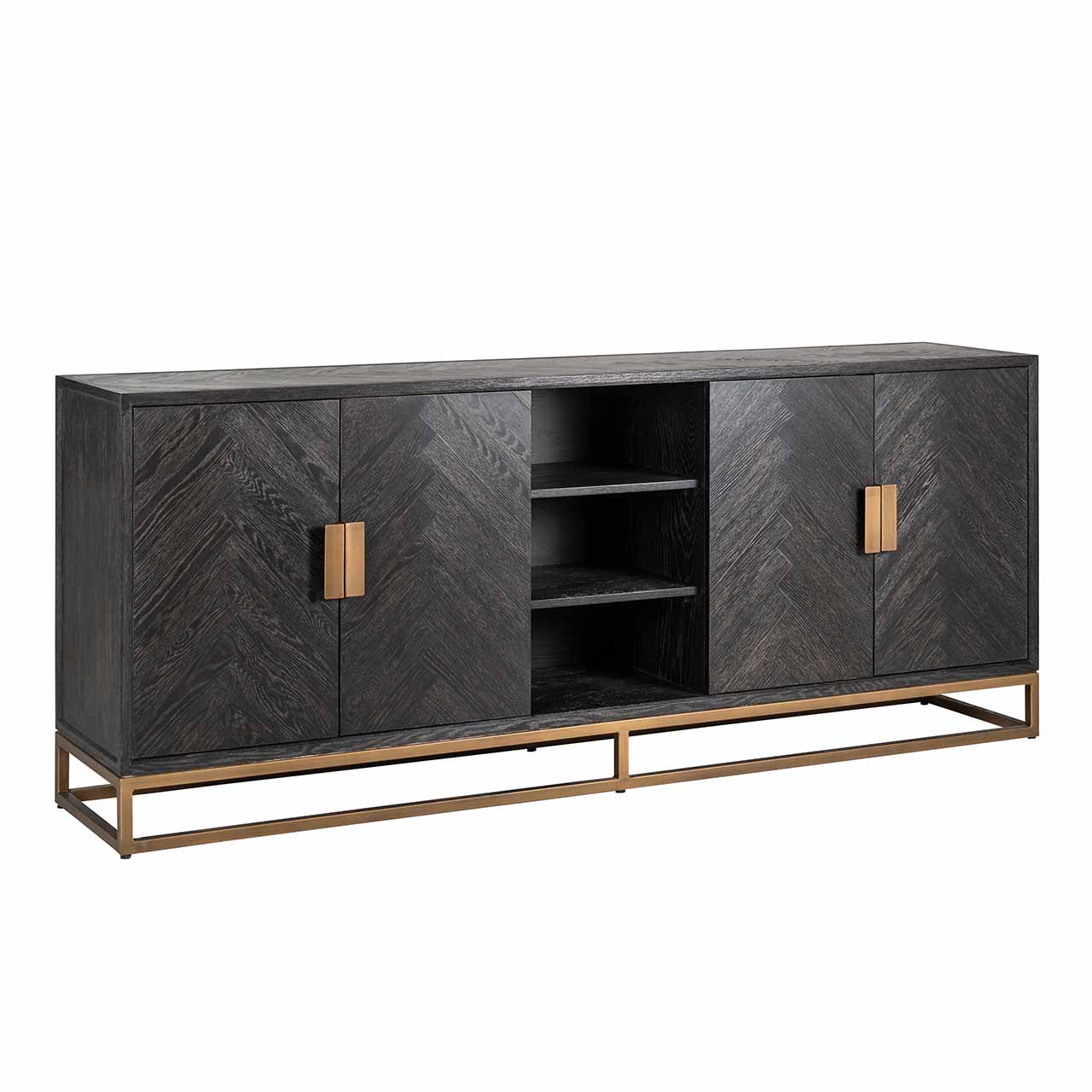 Sideboard Bronze schwarz, Anrichte Bronze-schwarz, Sideboard schwarz Gold, Breite 225 cm