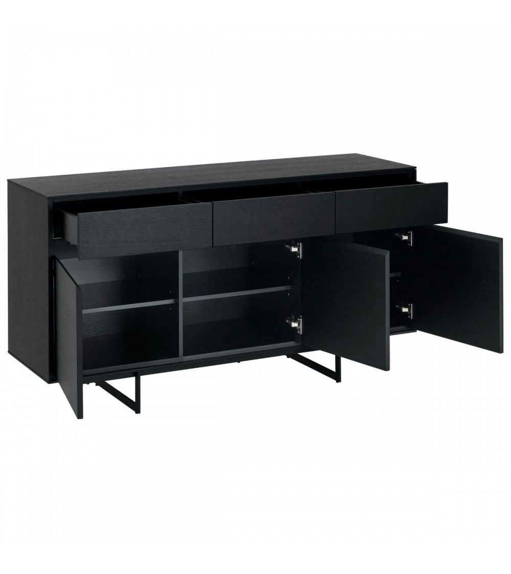 Sideboard schwarz, Anrichte schwarz, Breite 155 cm