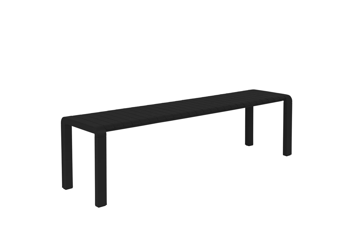 Gartenbank schwarz, Gartenbank Metall, Länge 175 cm