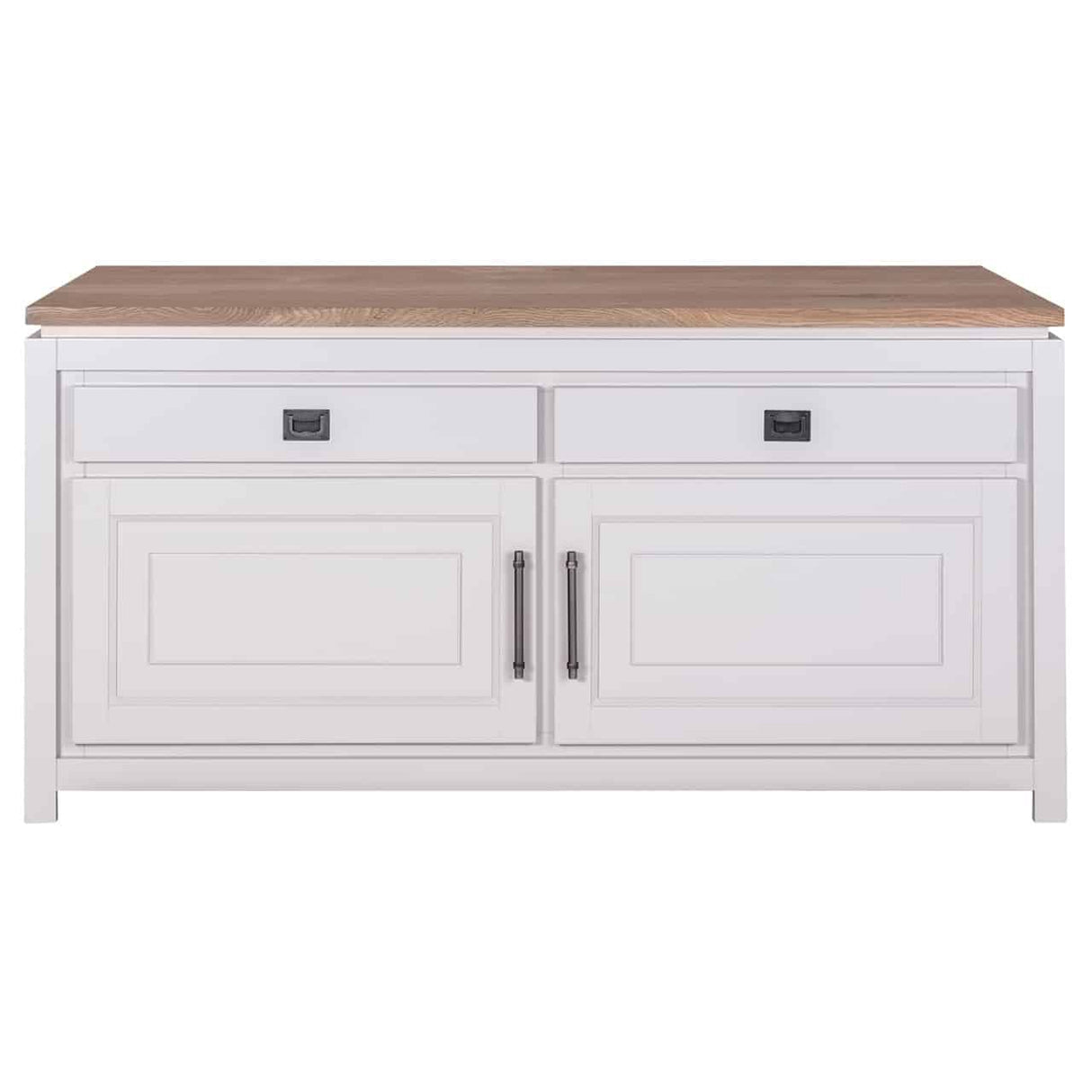 Sideboard weiß Eiche Massivholz, Anrichte weiß Landhaus, Breite 165 cm