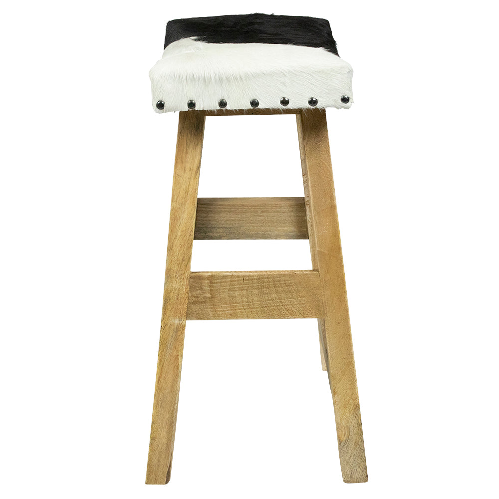 Hocker Kuhfell, Sitzhocker schwarz Kuhfell