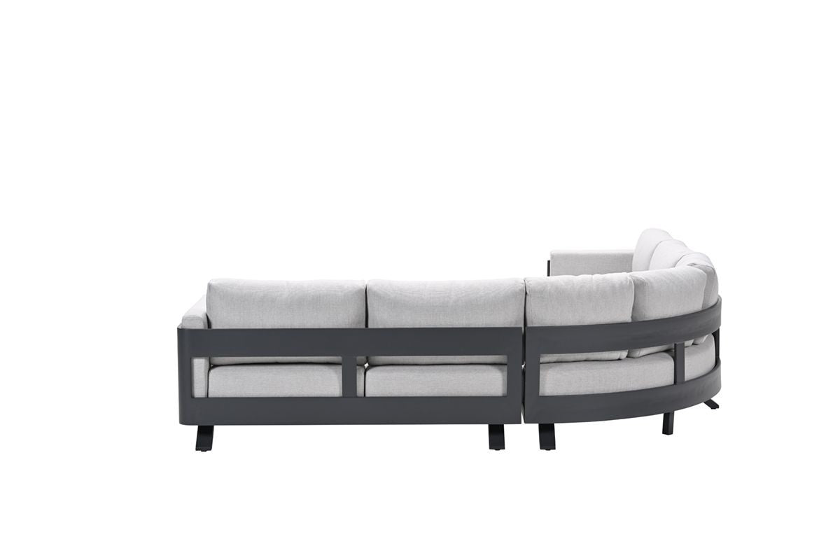 Loungesofa anthrazit 5-teilig, Gartenecksofa grau, Eck-Gartensofa grau, Maße 280x280 cm