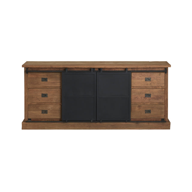 Sideboard Schiebetüren Landhaus, Anrichte Teak Landhaus, Küchenschrank Landhausstil, Breite 180 cm