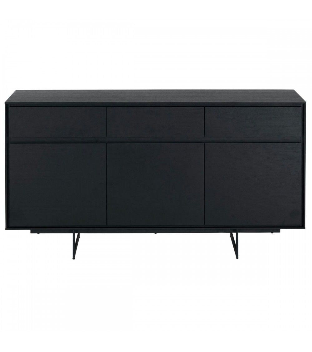 Sideboard schwarz, Anrichte schwarz, Breite 155 cm
