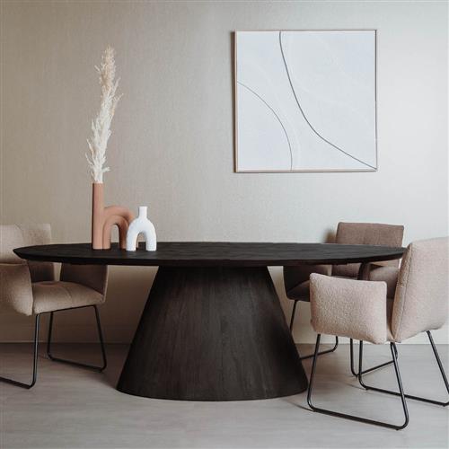 Esstisch schwarz oval, Tisch oval schwarz, Länge 260 cm