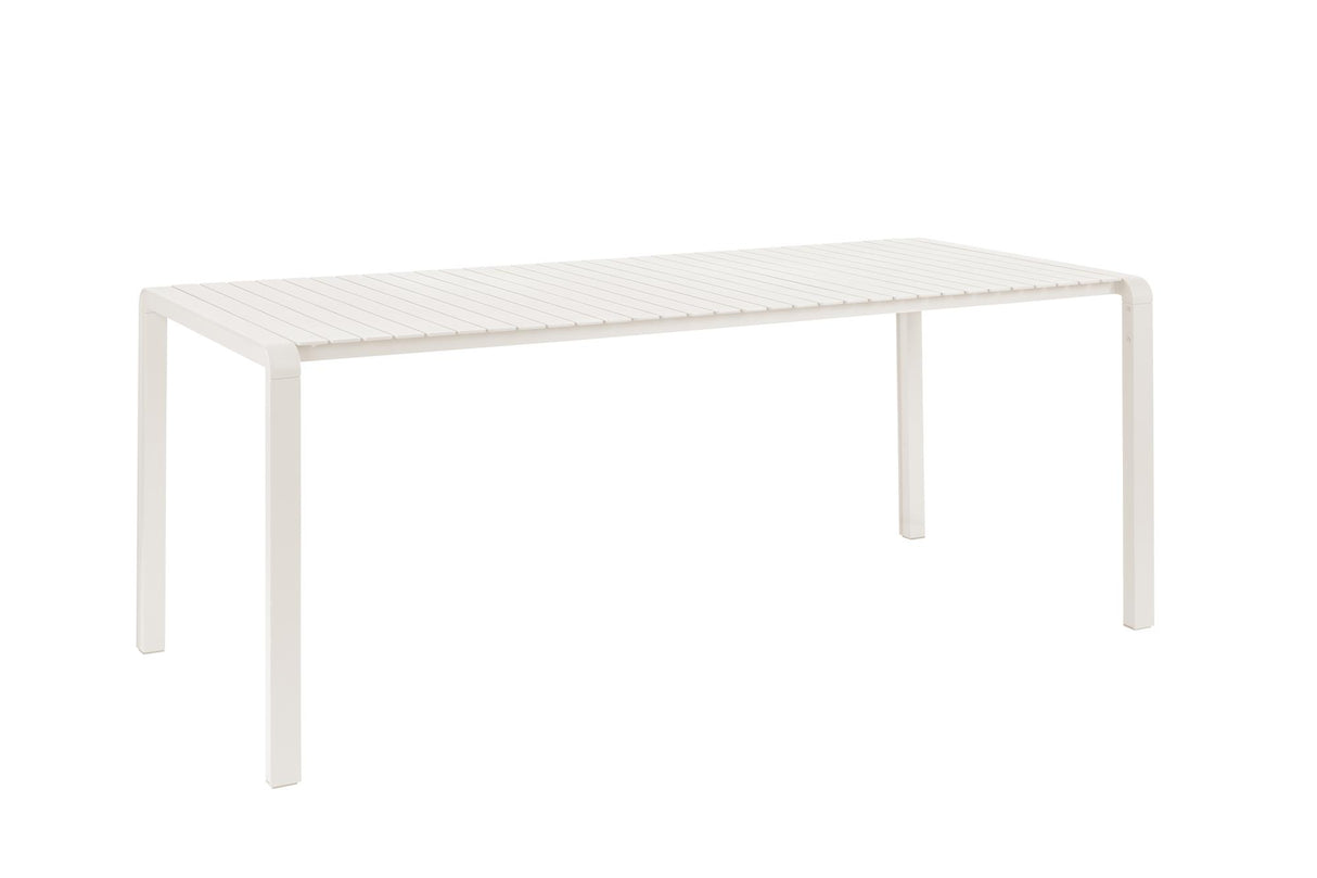 Gartentisch weiß Metall, Metall-Gartentisch weiß, Länge 214 cm