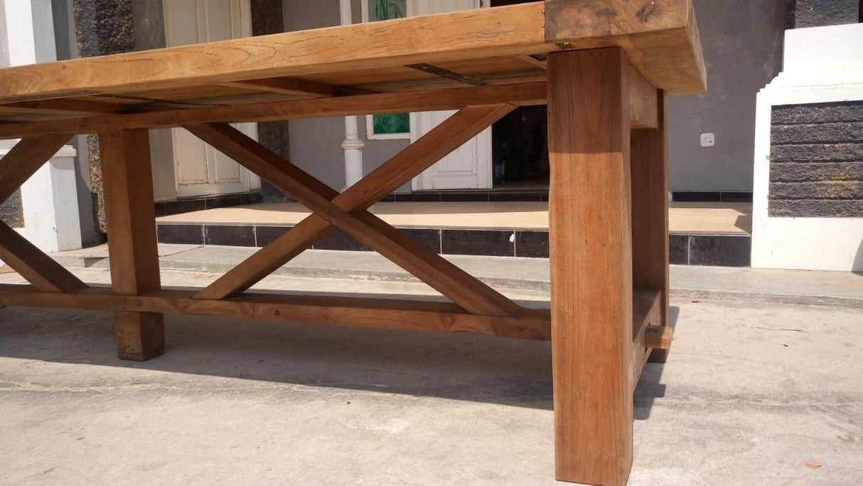 3 Meter Esstisch Massivholz, Tisch Holz Landhausstil, Konferenztisch Holz, Breite 300 cm