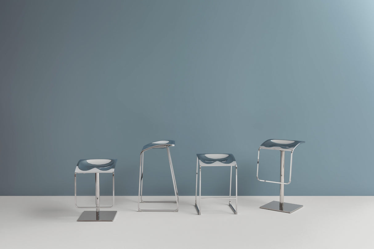 Design Barhocker grau-Silber, Sitzhöhe 76 cm