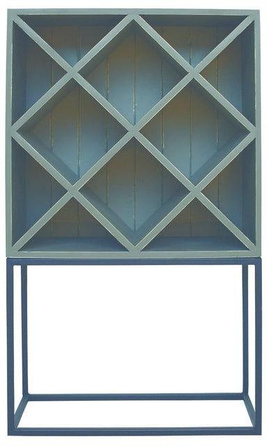 Regal grau Landhaus, Küchenregal weiß, Weinregal Landhausstil weiß,  Breite 185 cm