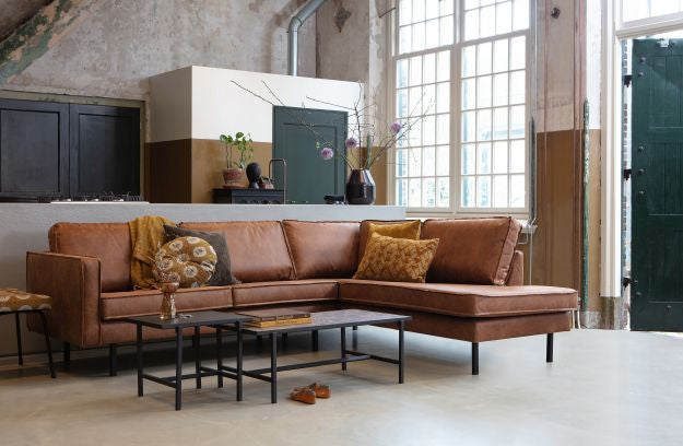 Ecksofa Ottomane rechts, Sofa cognac, modernes Ecksofa cognac, Breite 350 cm