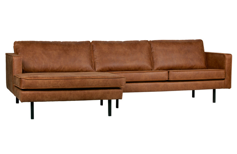 Ecksofa Ottomane links, Sofa cognac, modernes Ecksofa cognac, Breite 350 cm