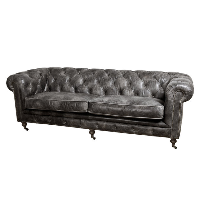 Chesterfield Sofa schwarz, Sofa schwarz Chesterfield, Breite 220 cm