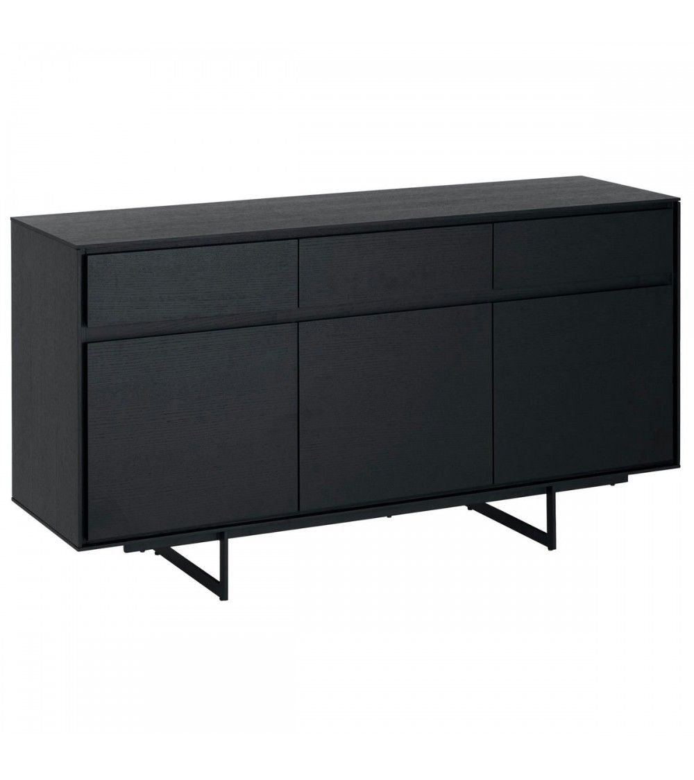 Sideboard schwarz, Anrichte schwarz, Breite 155 cm