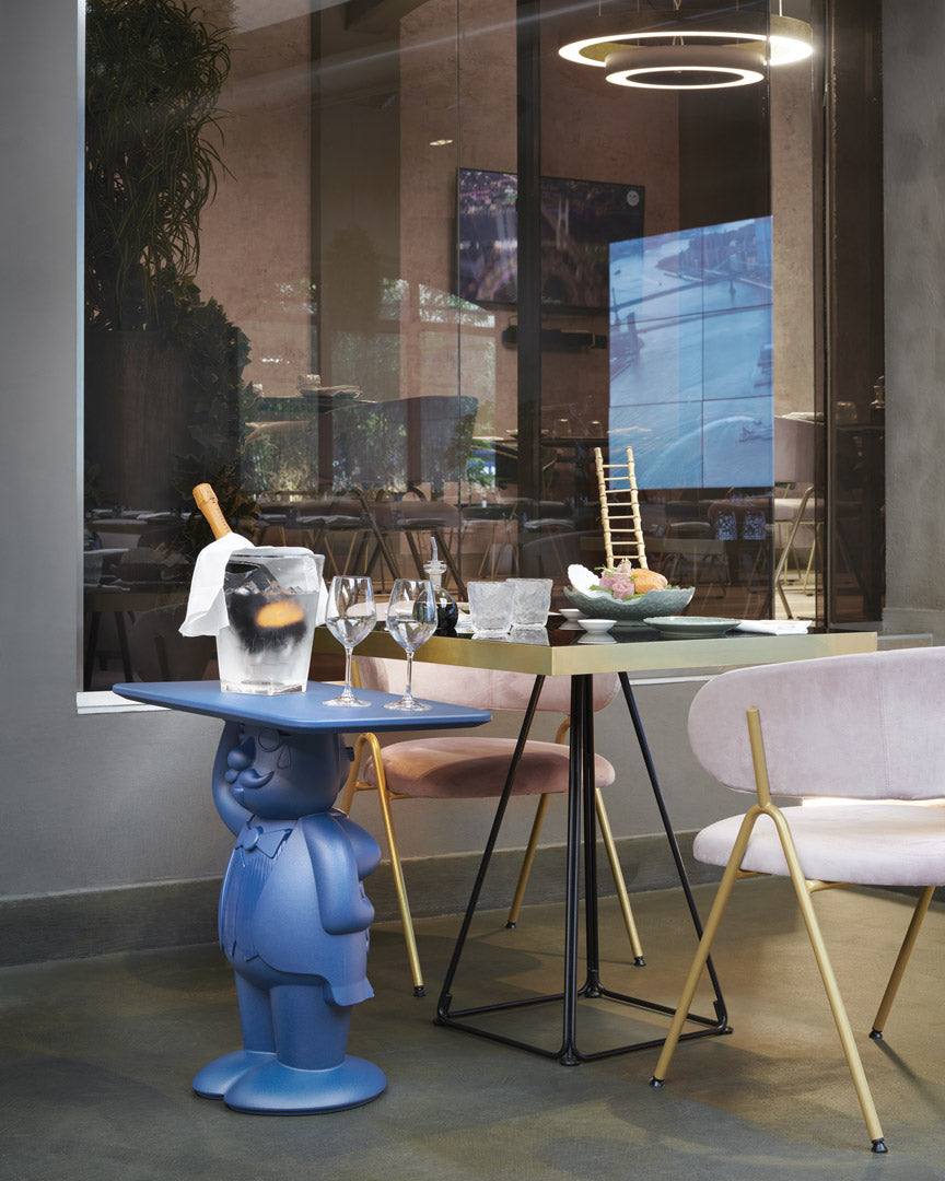 Garten-Beistelltisch Diener, Beistelltisch blau Kunststoff, Höhe 68 cm