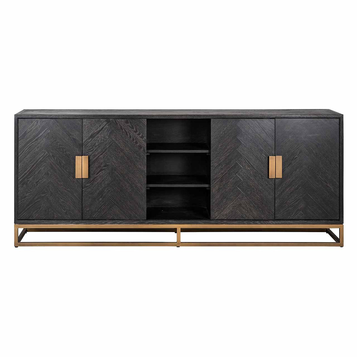 Sideboard Bronze schwarz, Anrichte Bronze-schwarz, Sideboard schwarz Gold, Breite 225 cm