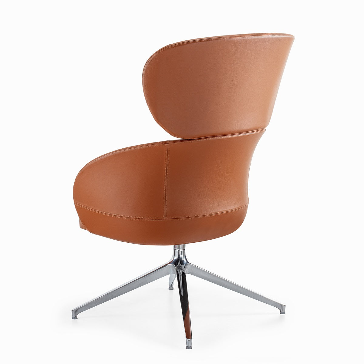 Sessel cognac Leder, Lounge-Sessel cognac drehbar