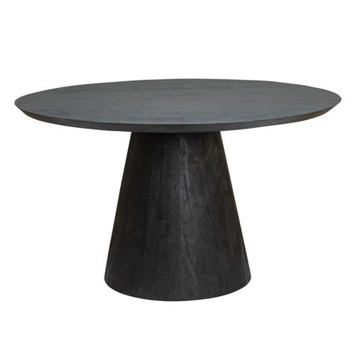 Black round dining table, Round black table, Black-gold dining table, Diameter 150 cm