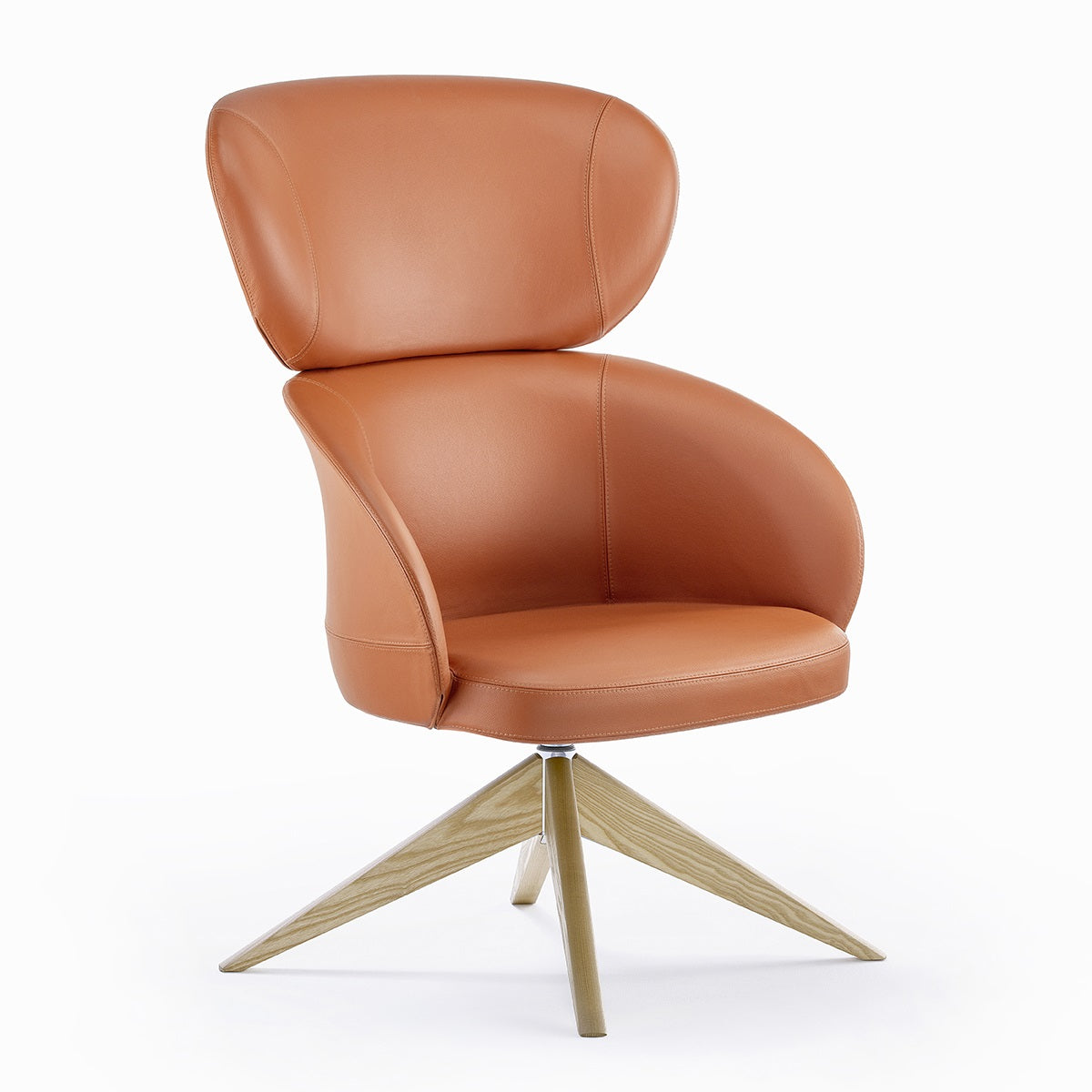 Sessel cognac Leder, Lounge-Sessel cognac drehbar