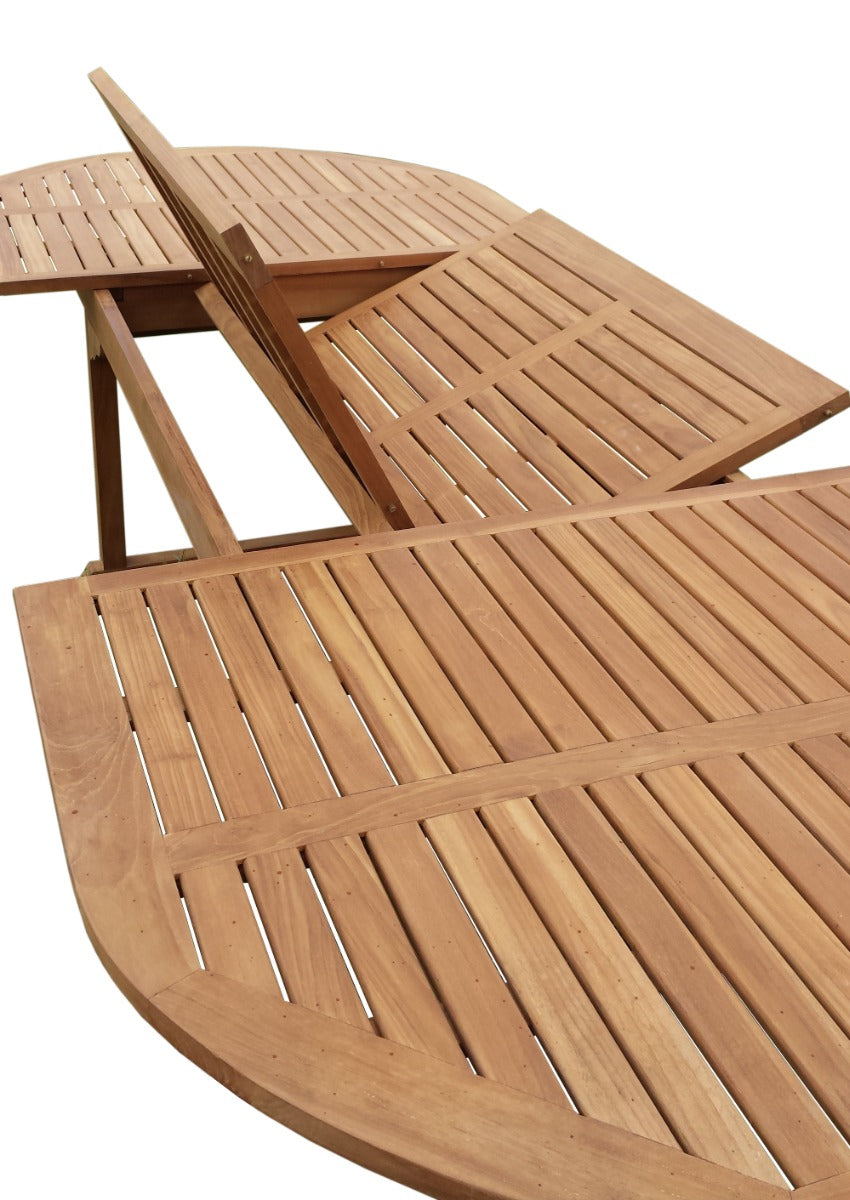 Gartentisch ausziehbar Massivholz Teak,  Länge 180-240 cm
