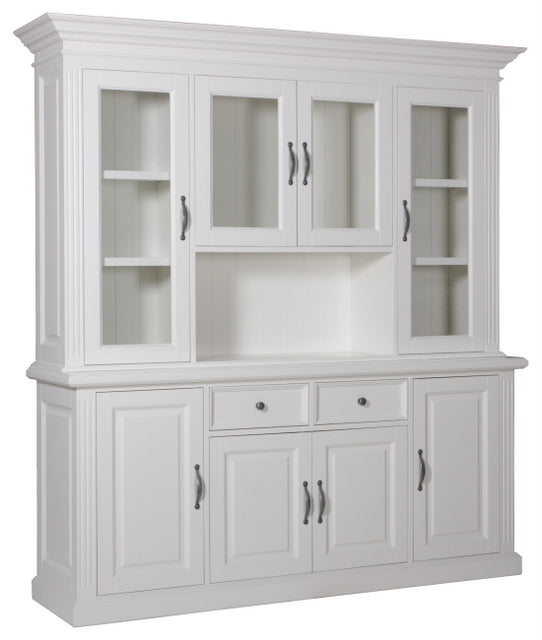 Buffetschrank weiß Landhausstil, Vitrine weiß Landhaus, Geschirrschrank weiß,  Breite 200 cm