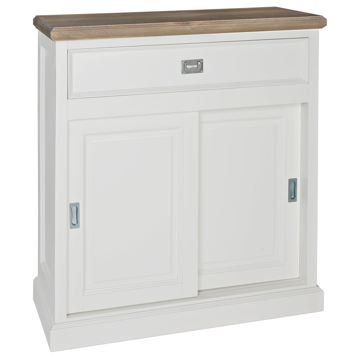 Kommode weiß-Naturholz,  Sideboard weiß Landhausstil, Breite 100 cm