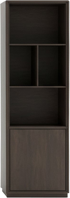 Bücherschrank braun Eiche furniert, Wohnzimmerschrank braun Eiche-Natur, Breite 75 cm