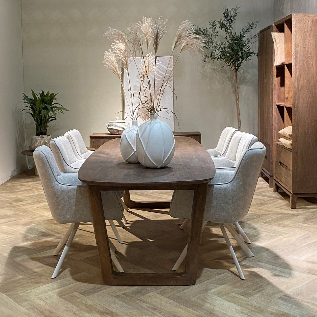 Stuhl beige Stuhlbeine drehbar, Esszimmerstuhl Farbe beige-Sand, Stuhl Federkern, Breite 62 cm