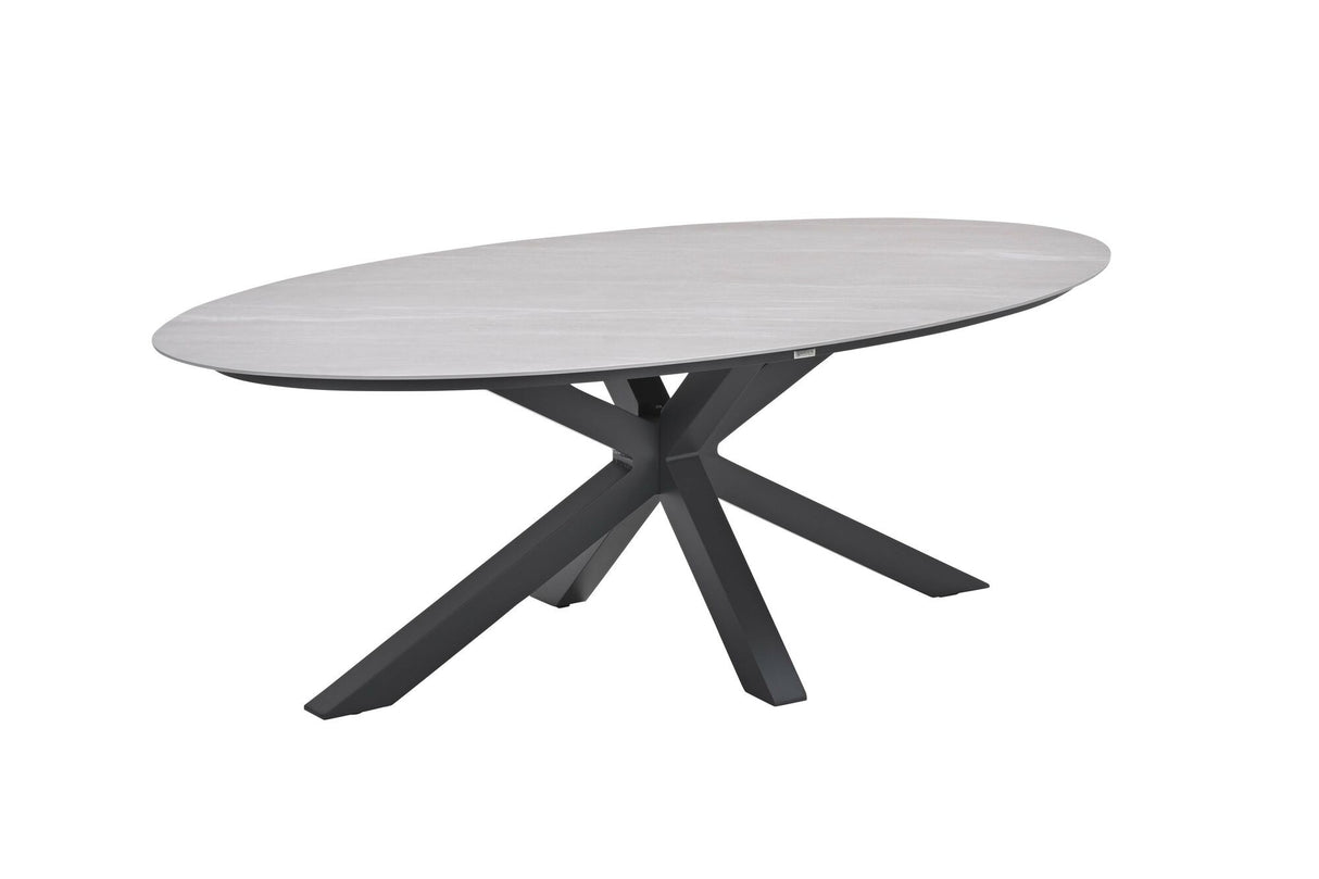 Gartentisch oval grau-taupe, Gartentisch Keramik-Verbundstoff anthrazit, Länge 230 cm