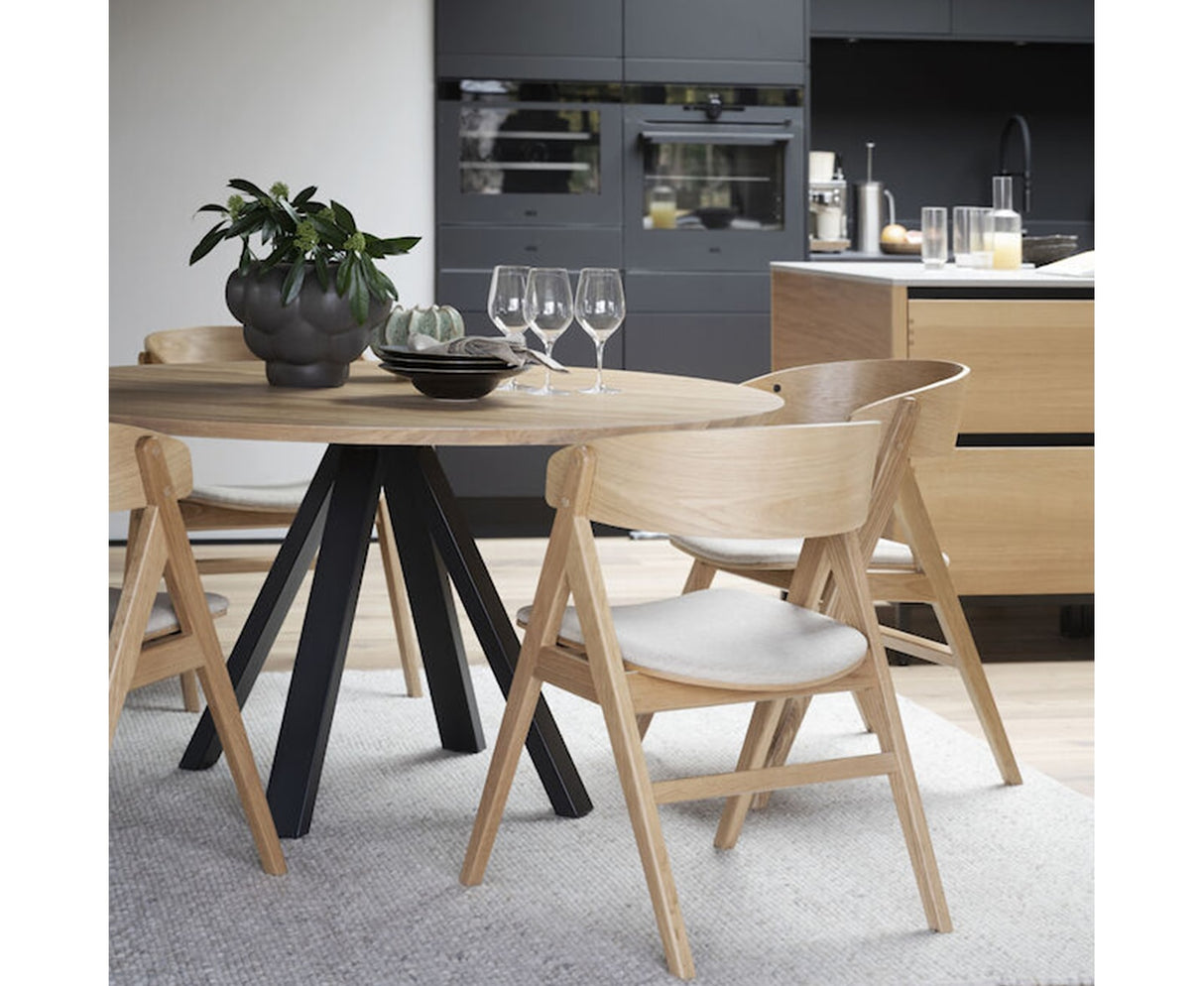 Esstisch rund Eiche-Natur, runder Tisch Eiche massiv, Durchmesser 130 cm