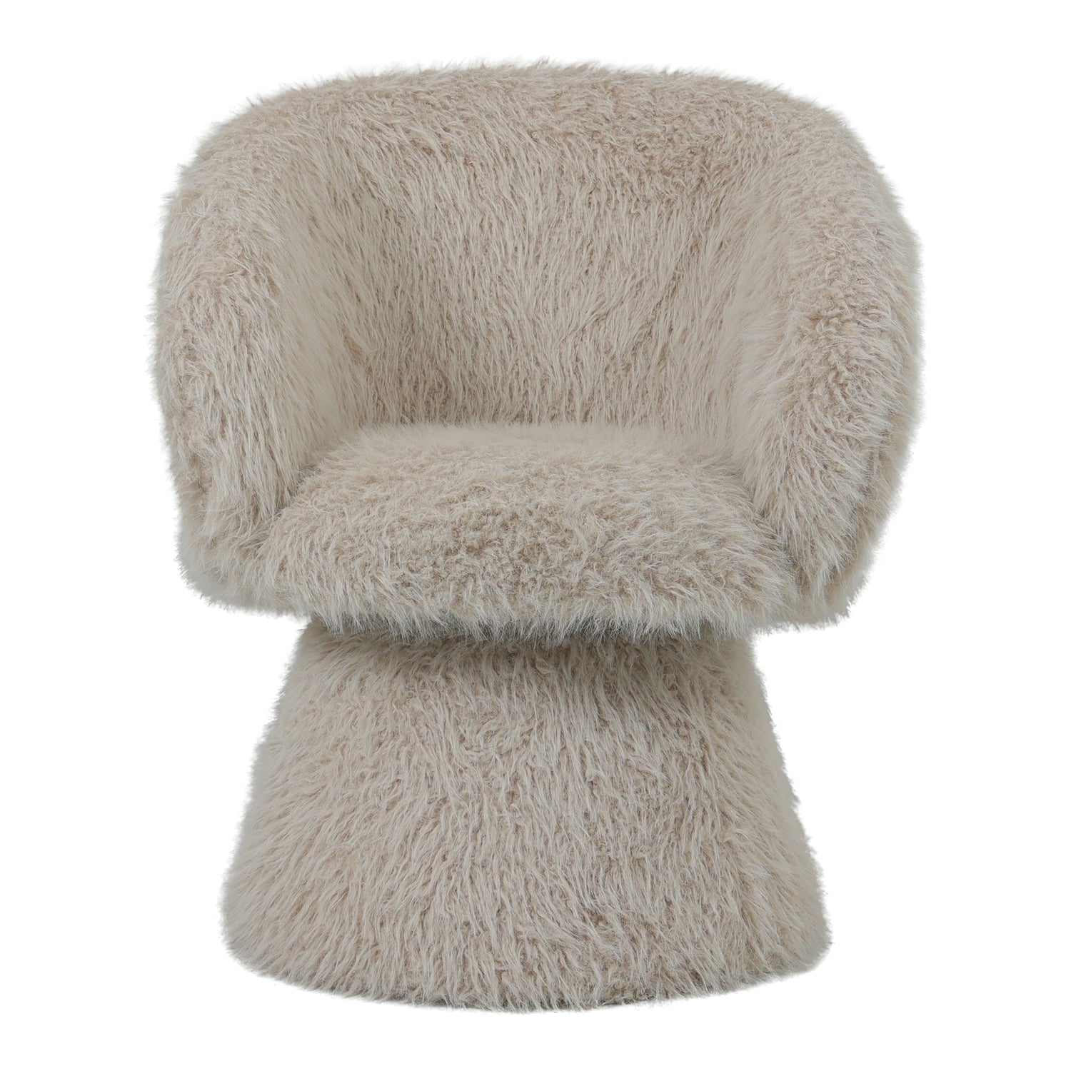 Stuhl beige Felloptik, Esszimmerstuhl beige