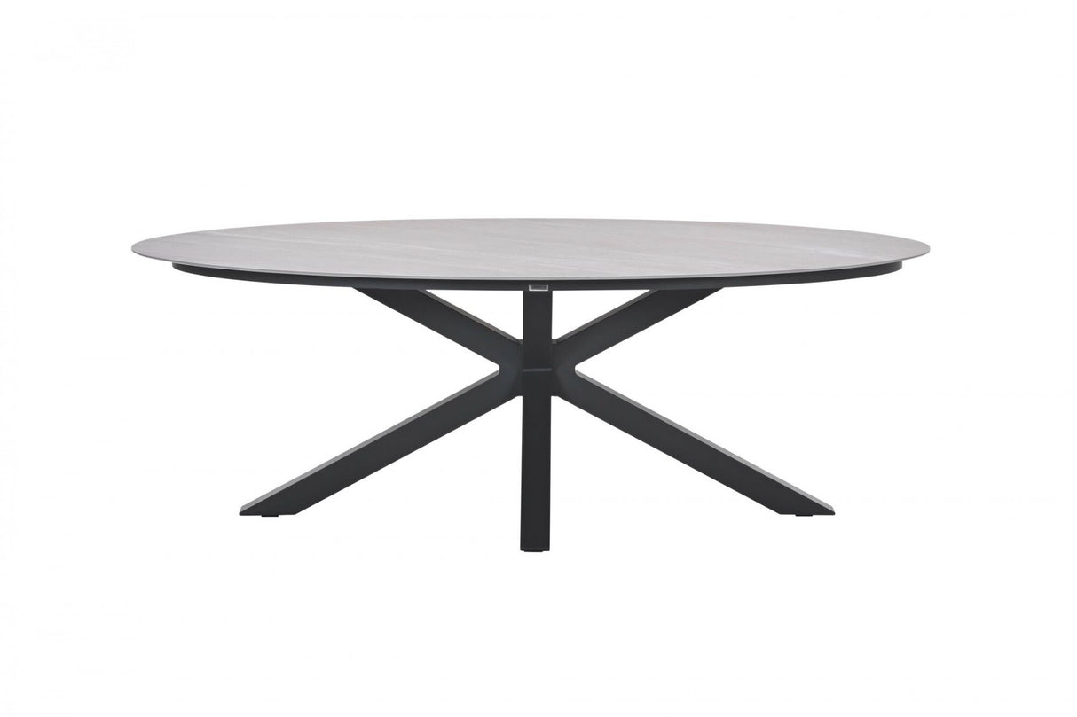 Gartentisch oval grau-taupe, Gartentisch Keramik-Verbundstoff anthrazit, Länge 230 cm