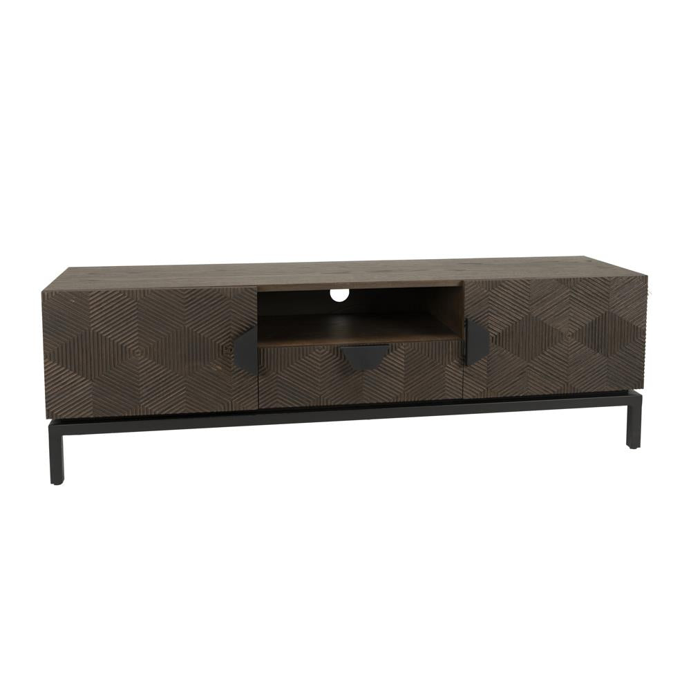 TV Schrank braun Eiche furniert 160 cm, Fernsehschrank braun mit Schublade Eiche furniert, Länge 160 cm