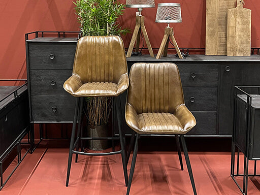 Barstuhl Leder braun, Sitzhöhe 70 cm