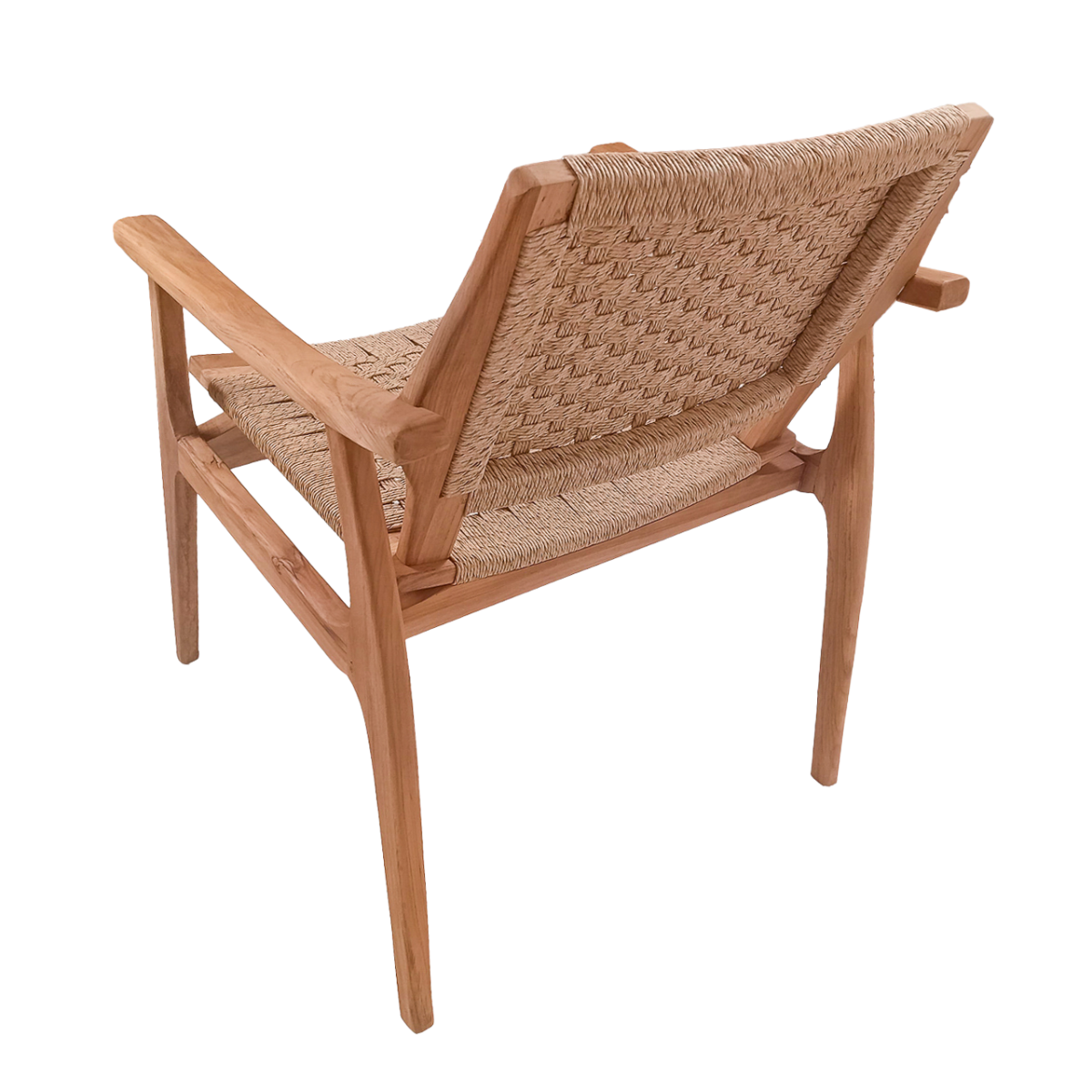 Gartenstuhl stapelbar, Gartenstuhl Teak-Holz Rattan Geflecht, Breite 70 cm