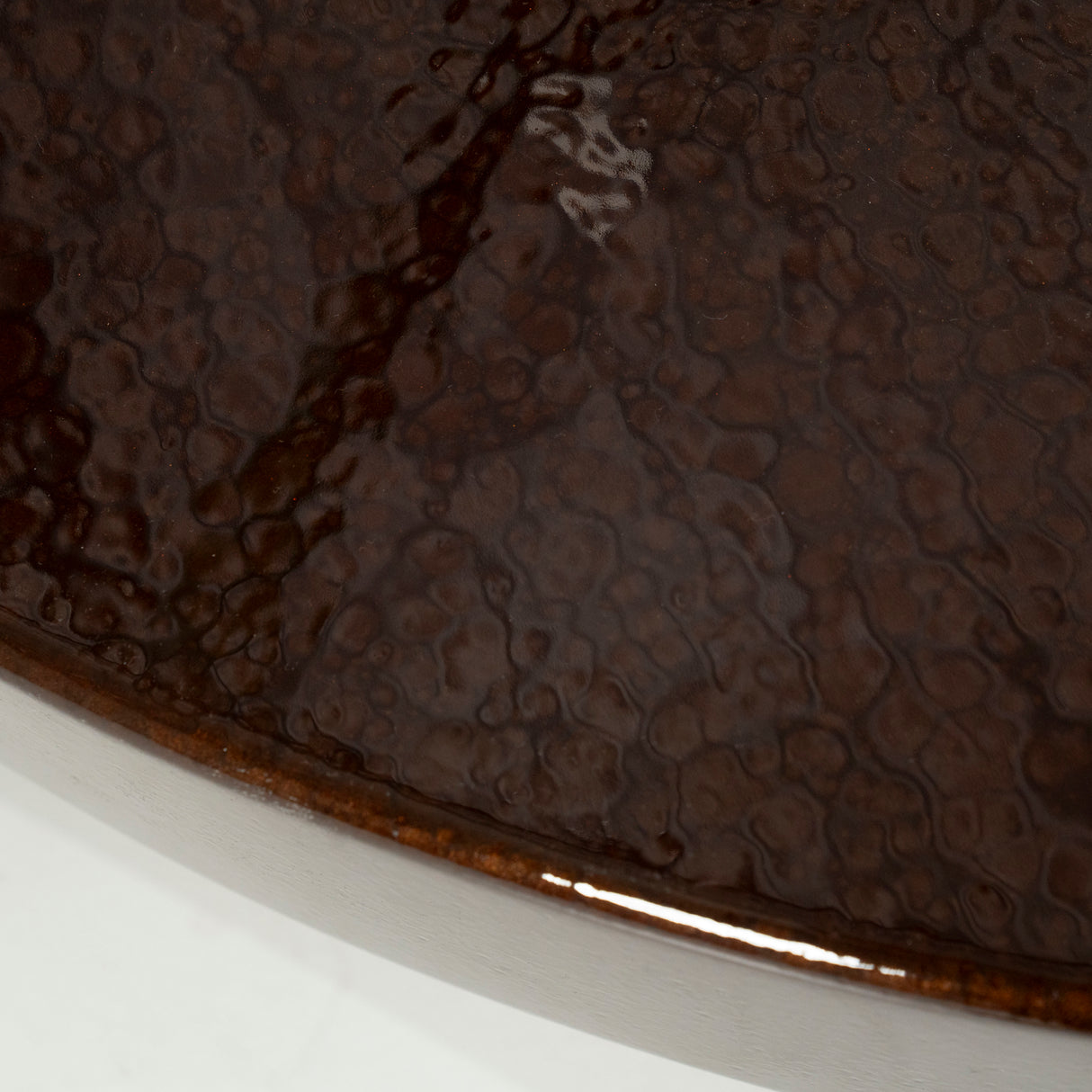 Couchtisch rund braun-schwarz, runder Couchtisch braun, Durchmesser 110 cm