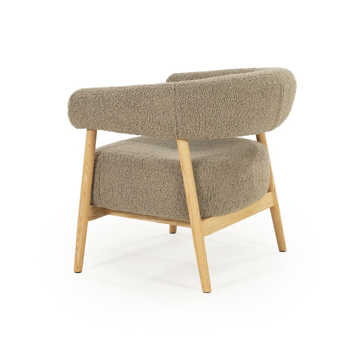 Sessel taupe, moderner Sessel Holz-Gestell