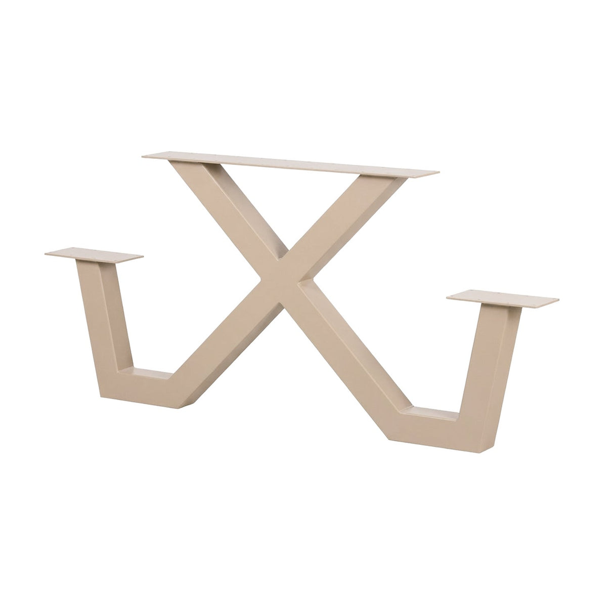 Tischgestell beige für eine Picknick-Sitzgruppe, Tisch-Bank Gestell beige, Tischfuß Metallgestell beige