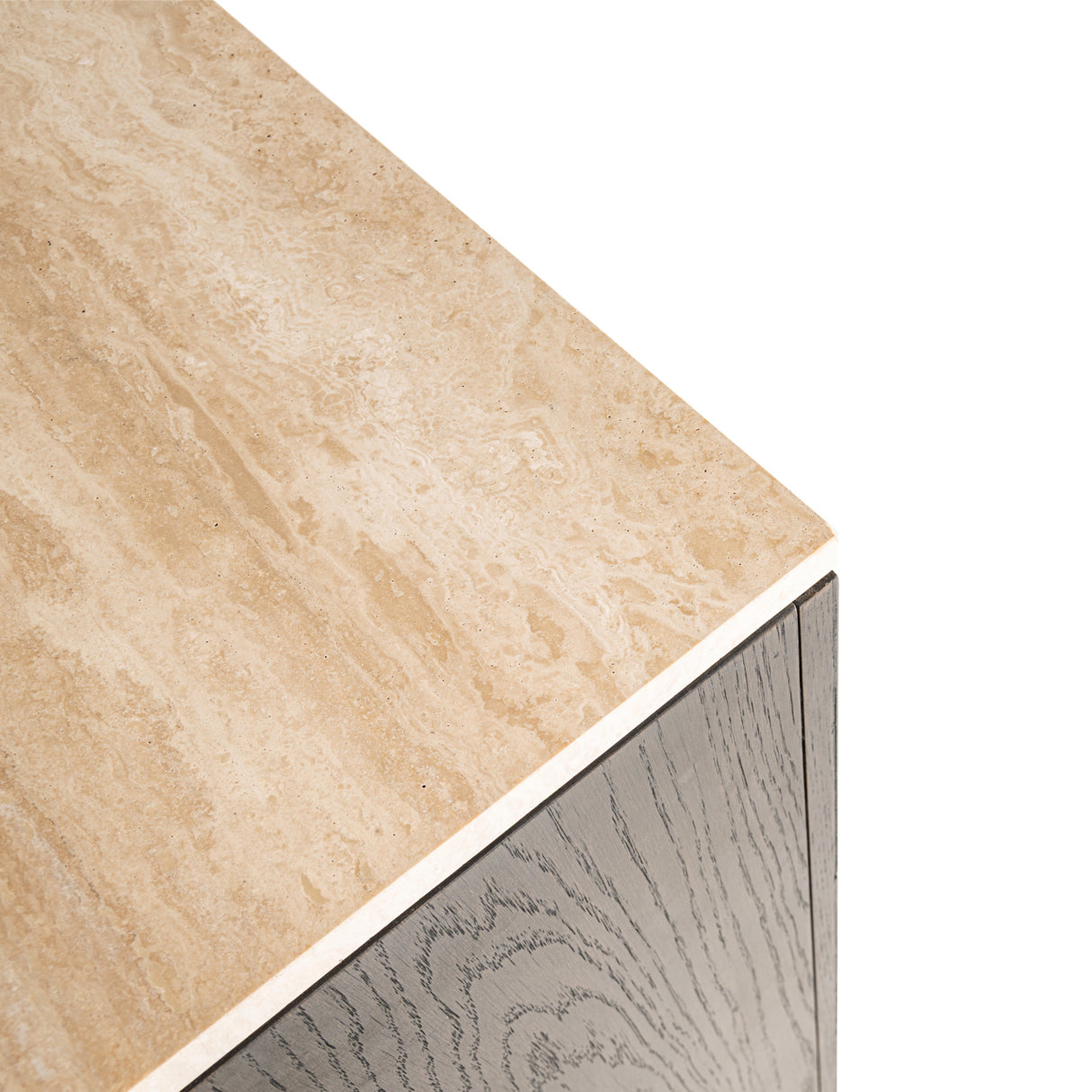 Sideboard braun Eiche furniert, Anrichte braun Travertins, Breite 225 cm