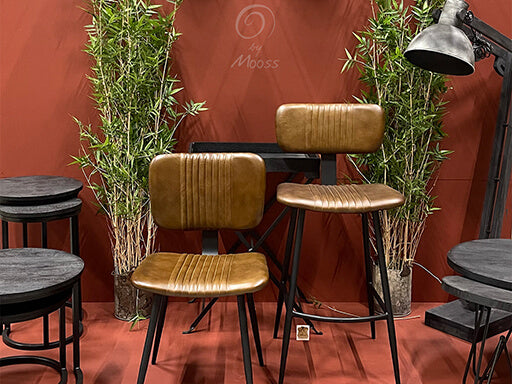 Barstuhl Leder braun, Barstuhl Industriedesign, Sitzhöhe 70 cm