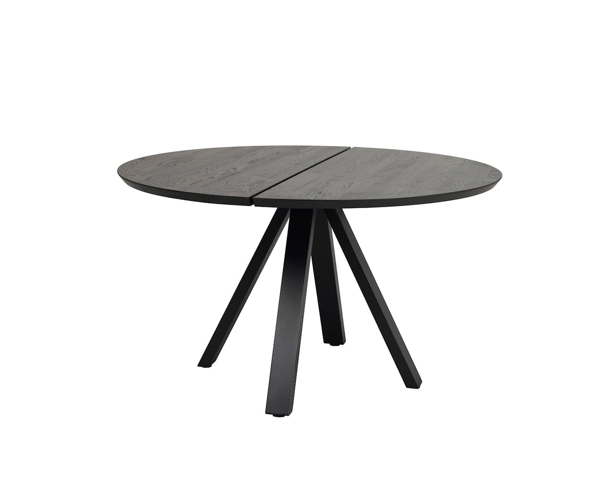 Esstisch rund schwarz, runder Tisch Eiche massiv schwarz, Durchmesser 130 cm