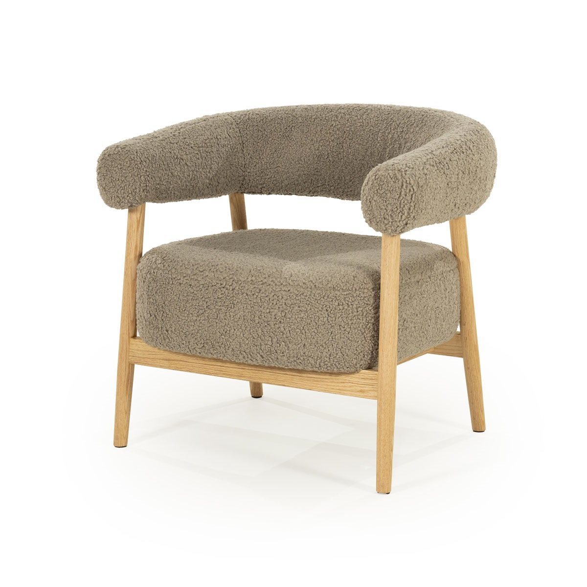 Sessel taupe, moderner Sessel Holz-Gestell