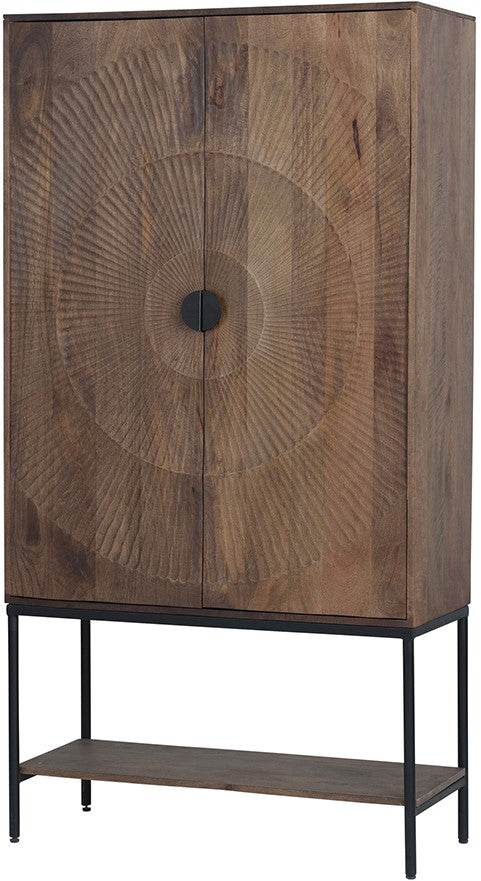 Holzschrank, Schrank Massivholz, Aktenschrank Holz, Breite 80 cm