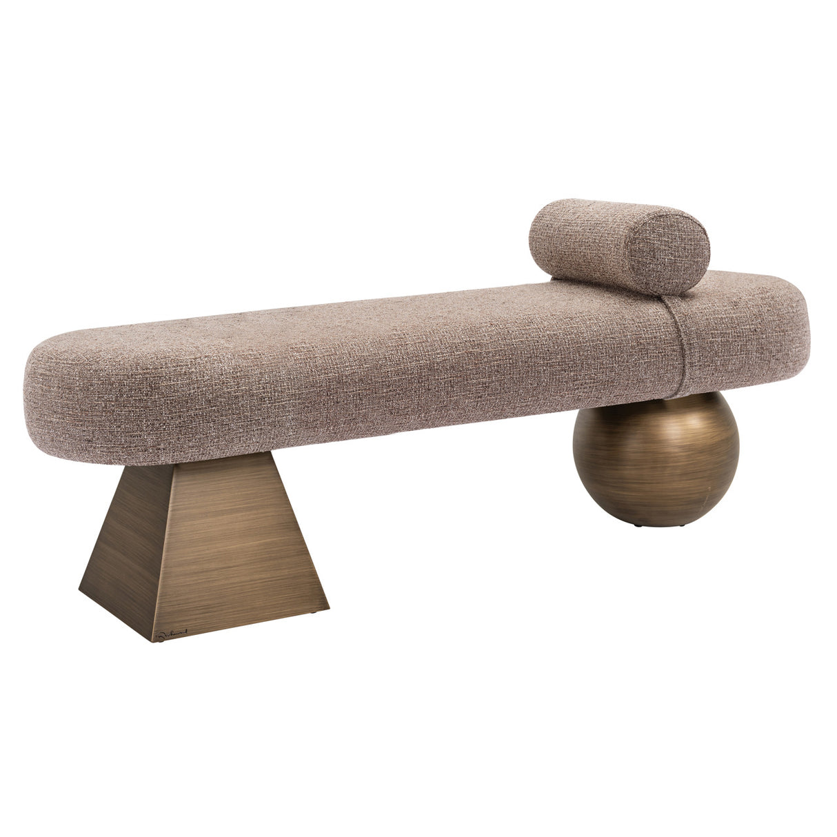 Sitzbank braun-Bronze, Schlafzimmerbank braun-Gold, Breite 148 cm