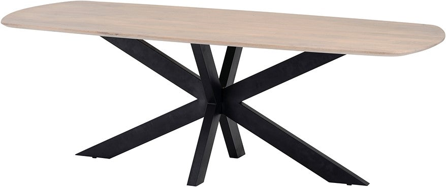 Tisch weiß gekälkt Metall Gestell, Esstisch Industriedesign, Länge 230 cm
