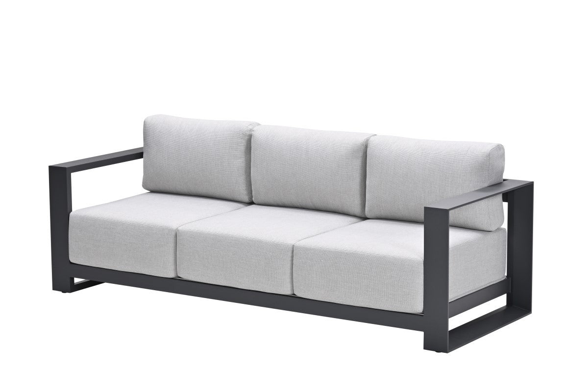 Gartensofa anthrazit Metall, Gartenbank anthrazit Aluminium-Gestell, Breite 226 cm